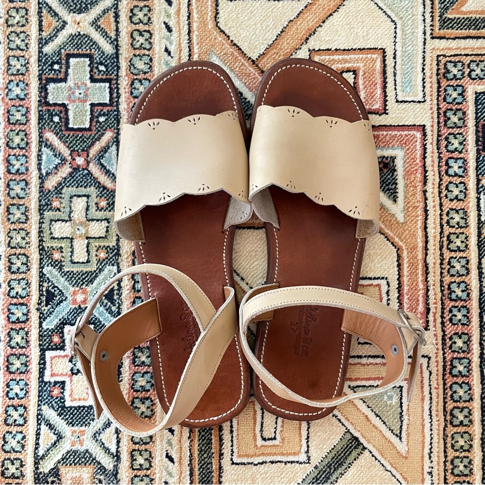 adelisa and co nude blush bella leather sandals 37